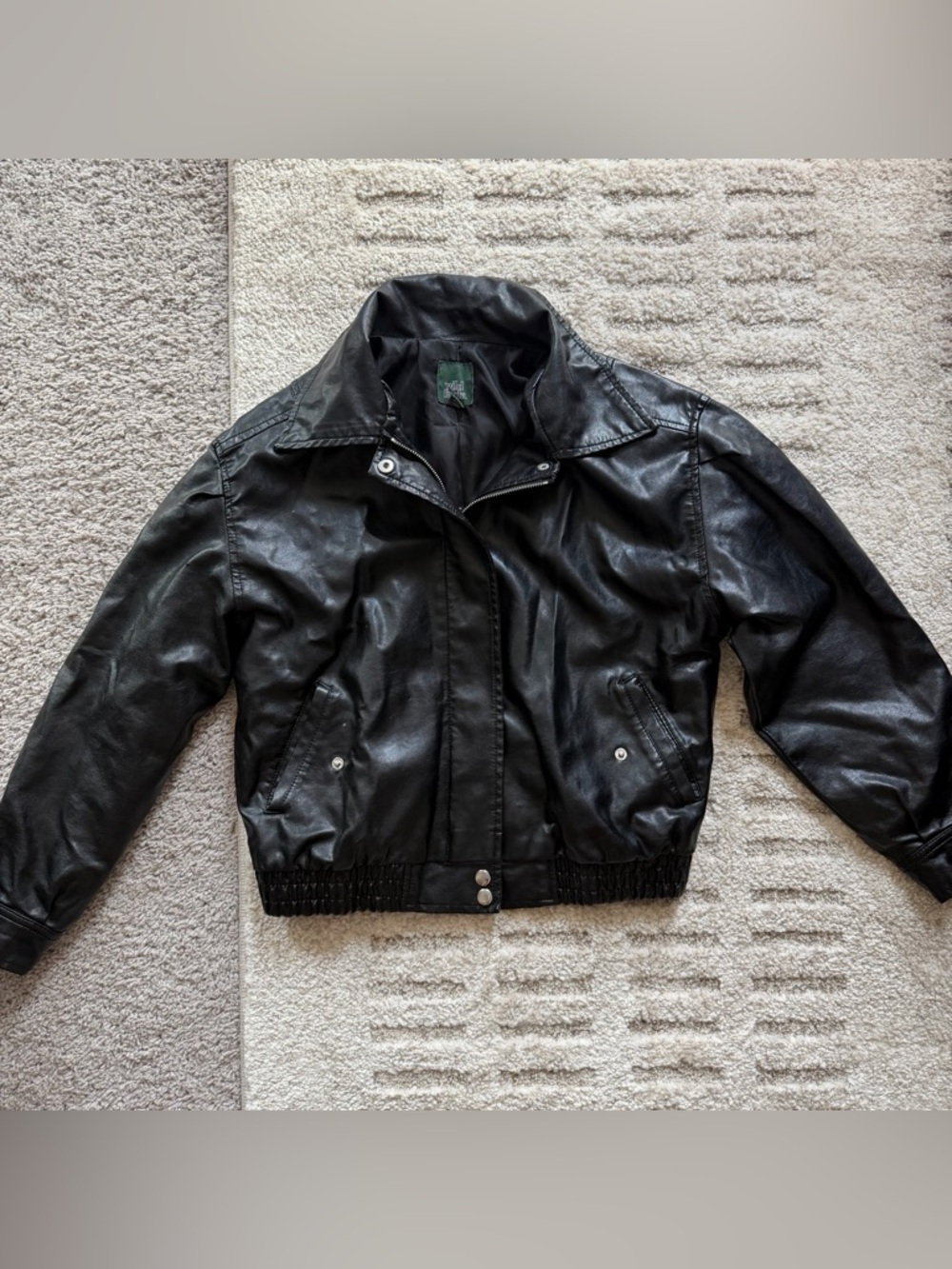 Black Leather Bomber Jacket
